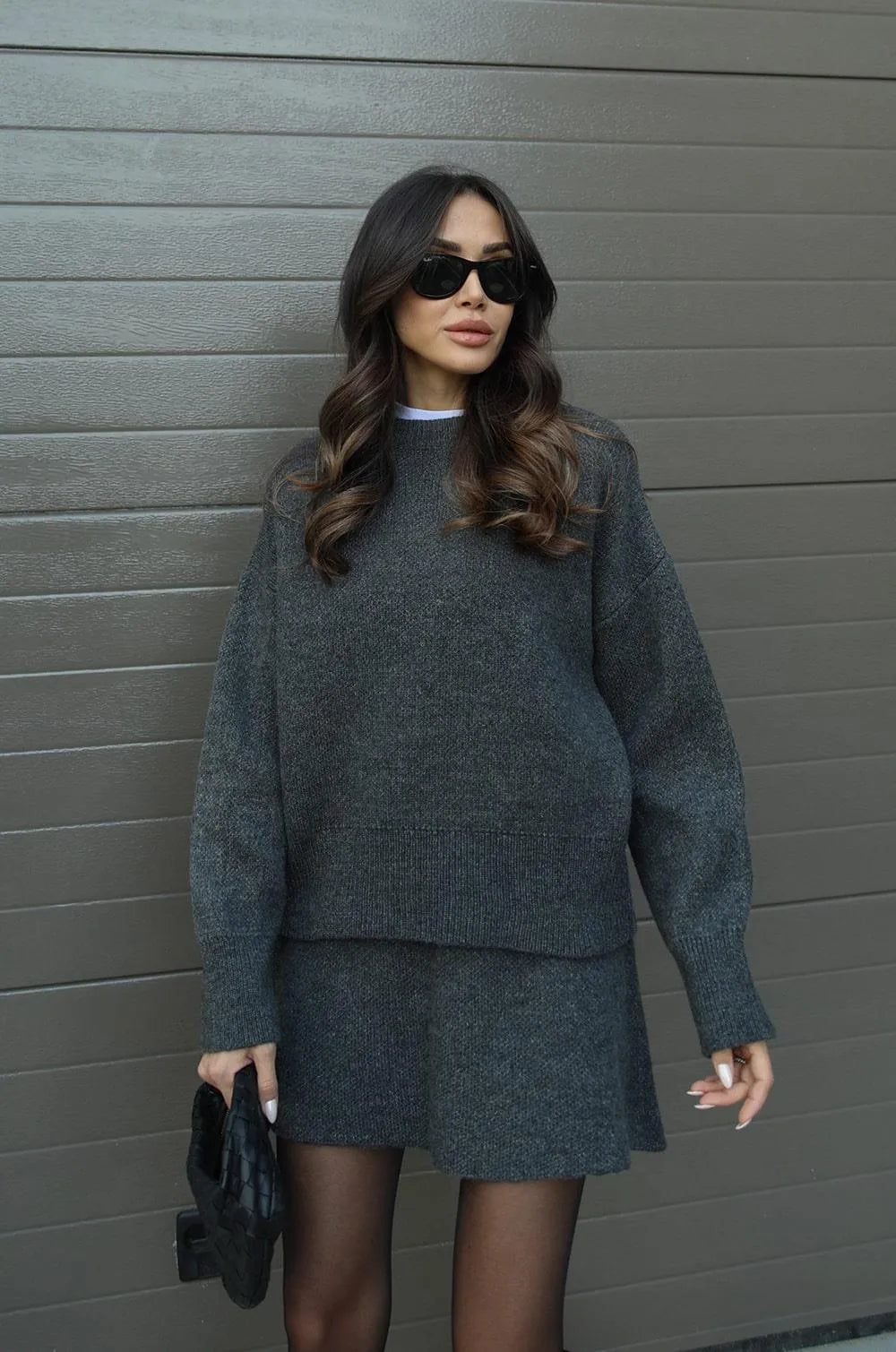 Helena - Tailleur con gonna in maglia (top + gonna)