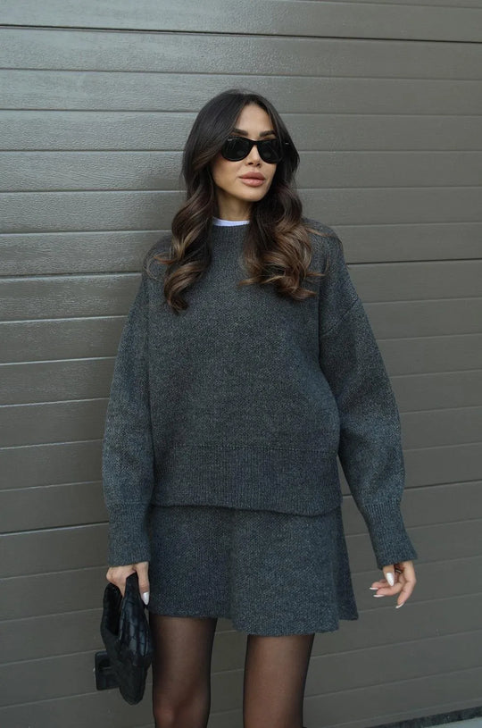 Helena - Tailleur con gonna in maglia (top + gonna)