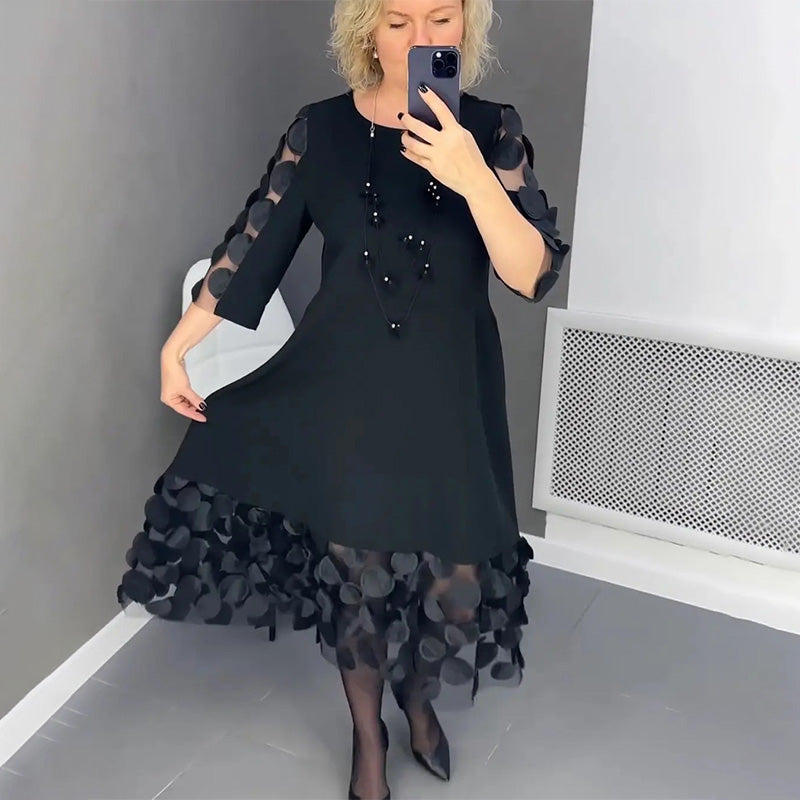 Abito svasato oversize con motivo a pois